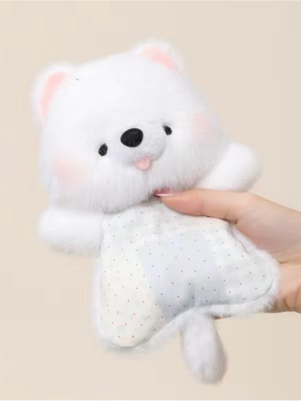 Cute Samoyed Bean Bag Plush – 6.3” Patterned Outfit Stuffed Dog Keychain